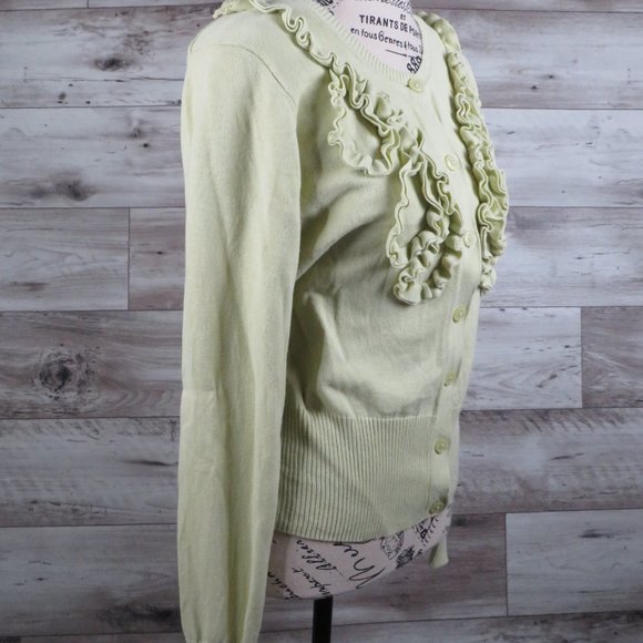 Van Heusen* Women's Long Sleeve Button Down Ribbed Collarless Ballet Neck~ Small - Picture 13 of 13